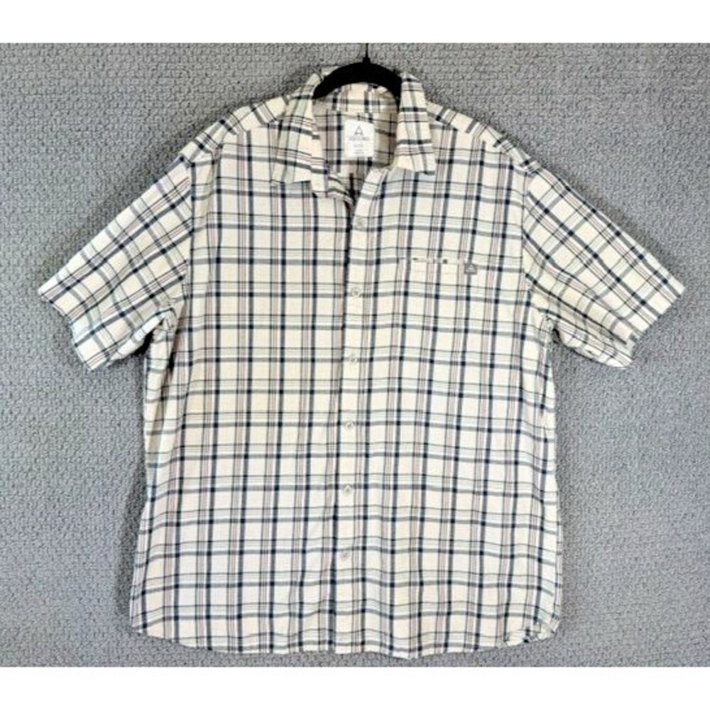 ASCEND Men's Short Sleeve Plaid Button Up Shirt Men's Size XL